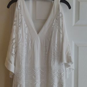 LB white cold shoulder maxi 18/20 NWOT
